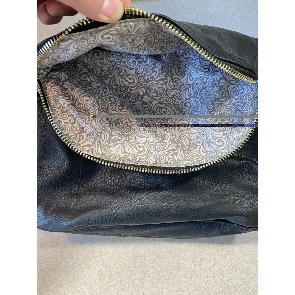 Moda Luxe Women’s Black Faux Leather Crossbody Bag Shoulder Bag Purse